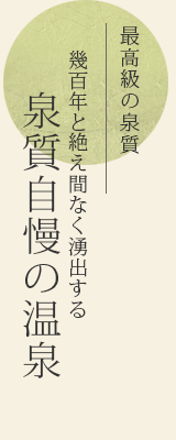 百年と絶え間なく湧出する 泉質自慢の温泉